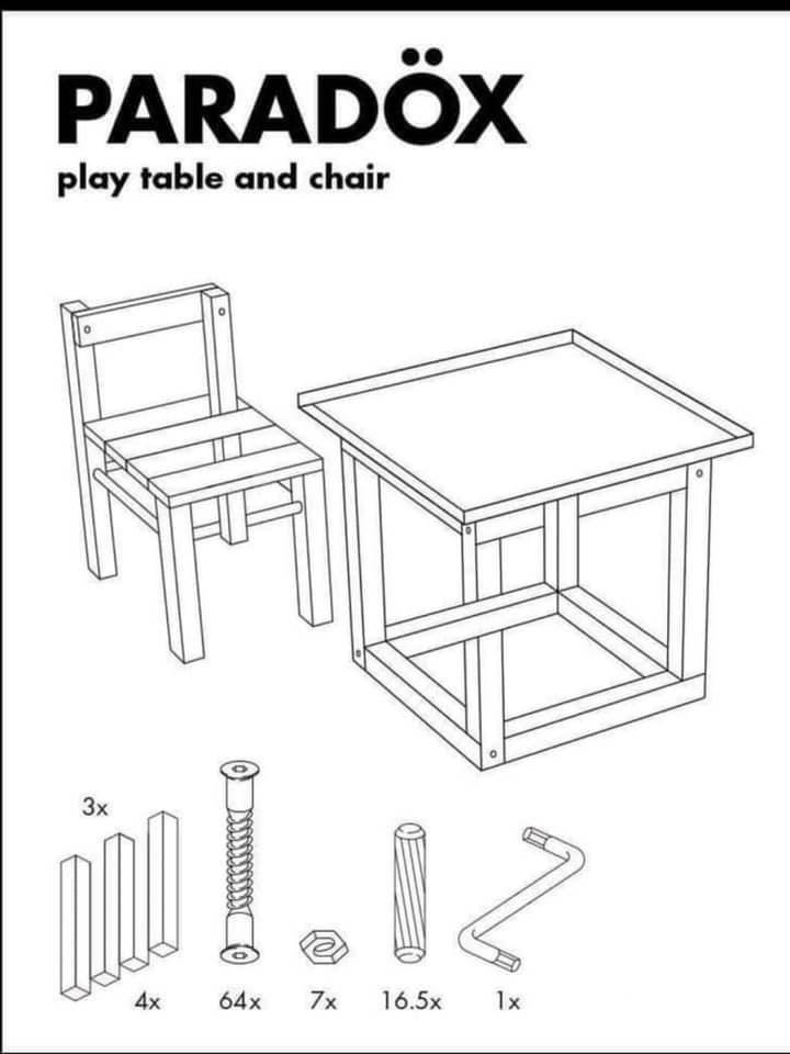Chair assembly instruction. Found on Reddit.
